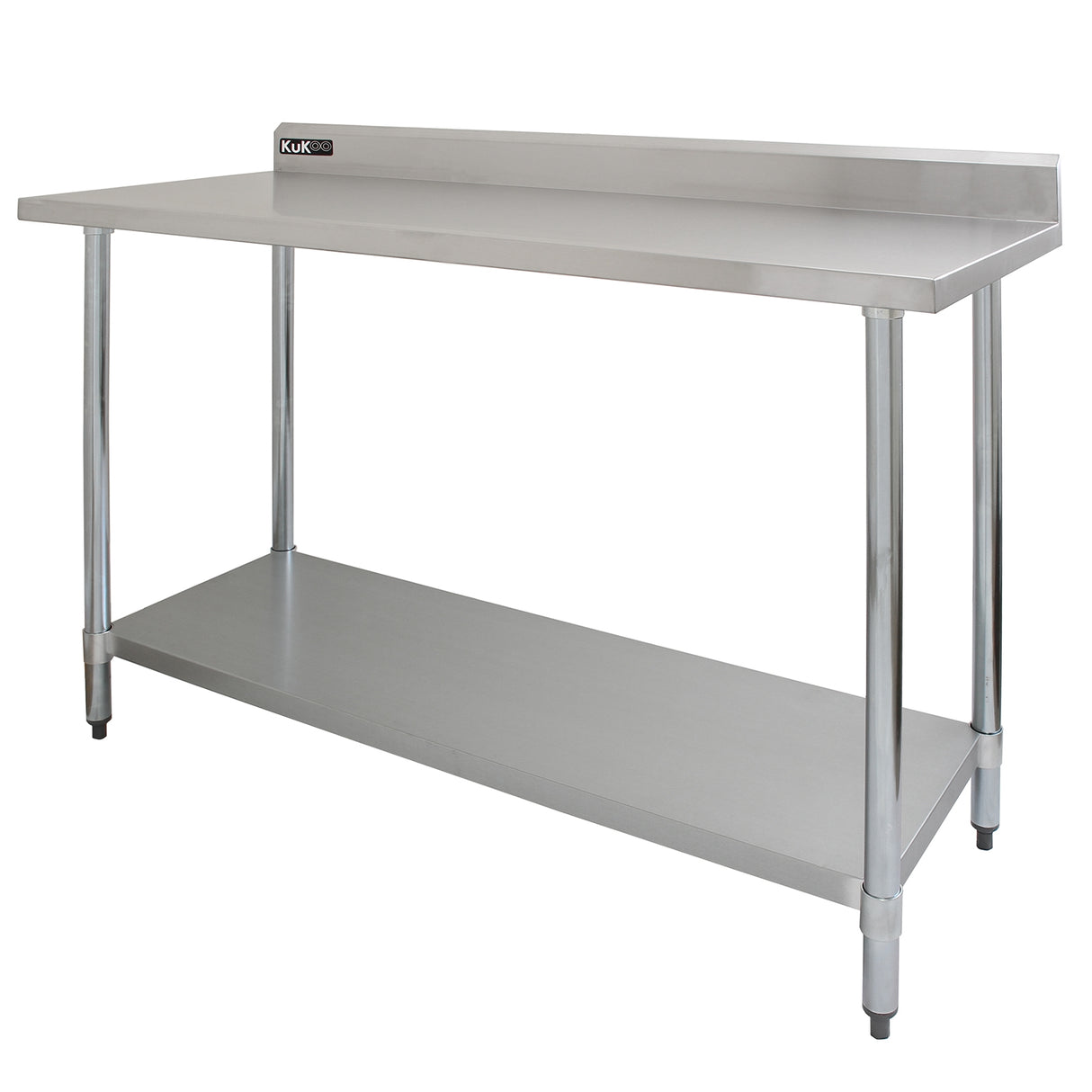 Table de Travail Préparation Cuisine 1500mm & Étagère d'Appoint 2 Niveaux