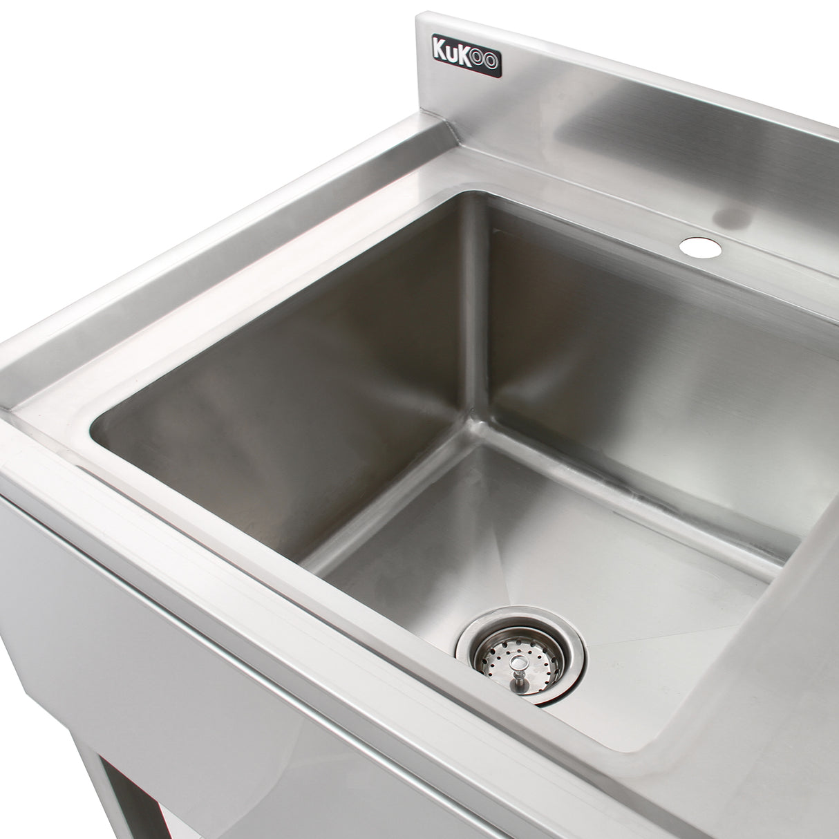 Évier Cuisine Commercial en Acier Inoxydable & Robinet - Drainage à droite