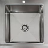 Évier Cuisine Commercial en Acier Inoxydable & Robinet - Drainage à droite