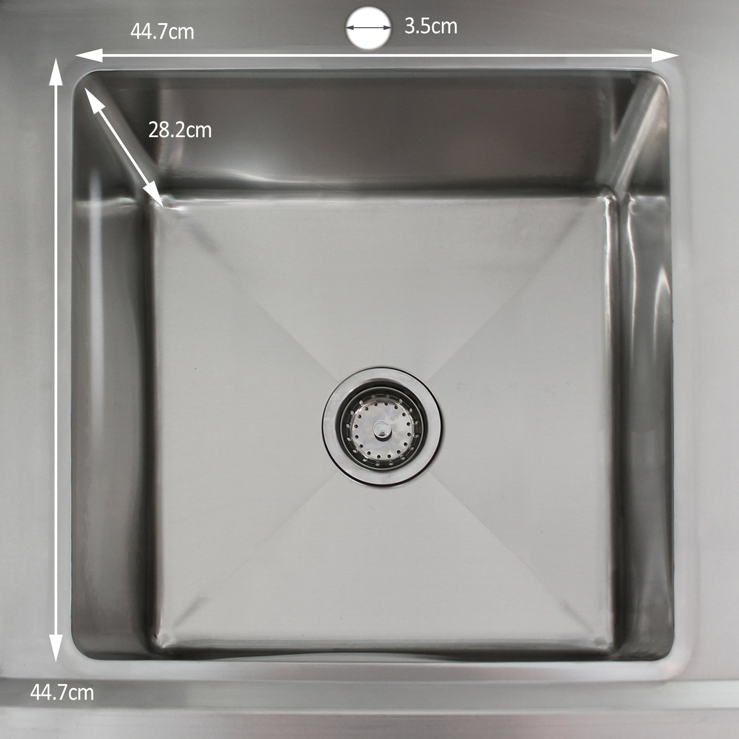 KuKoo Évier de Laboratoire à 1 Cuve - Égouttoir à Gauche