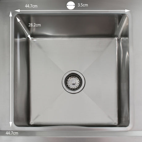 Évier de laboratoire en acier inoxydable Bol simple - Égouttoir à gauche