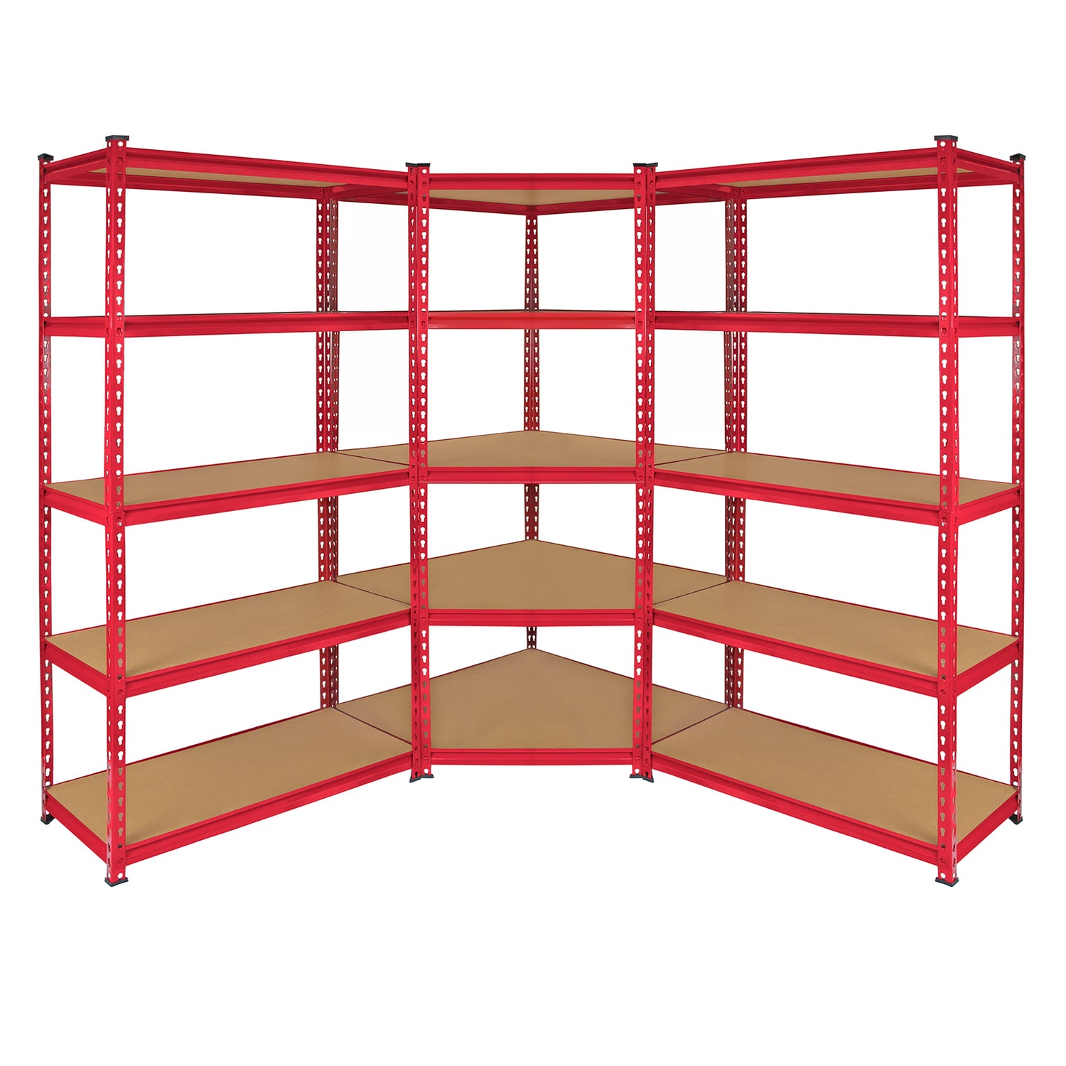 Monster Racking - Lot de 1 Rayonnage d'Angle Z-Rax en Acier Rouge & 2 Rayonnages Z-Rax 90cm x 45cm x 183cm