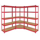 Monster Racking - Lot de 1 Rayonnage d'Angle Z-Rax en Acier Rouge & 2 Rayonnages Z-Rax 90cm x 45cm x 183cm