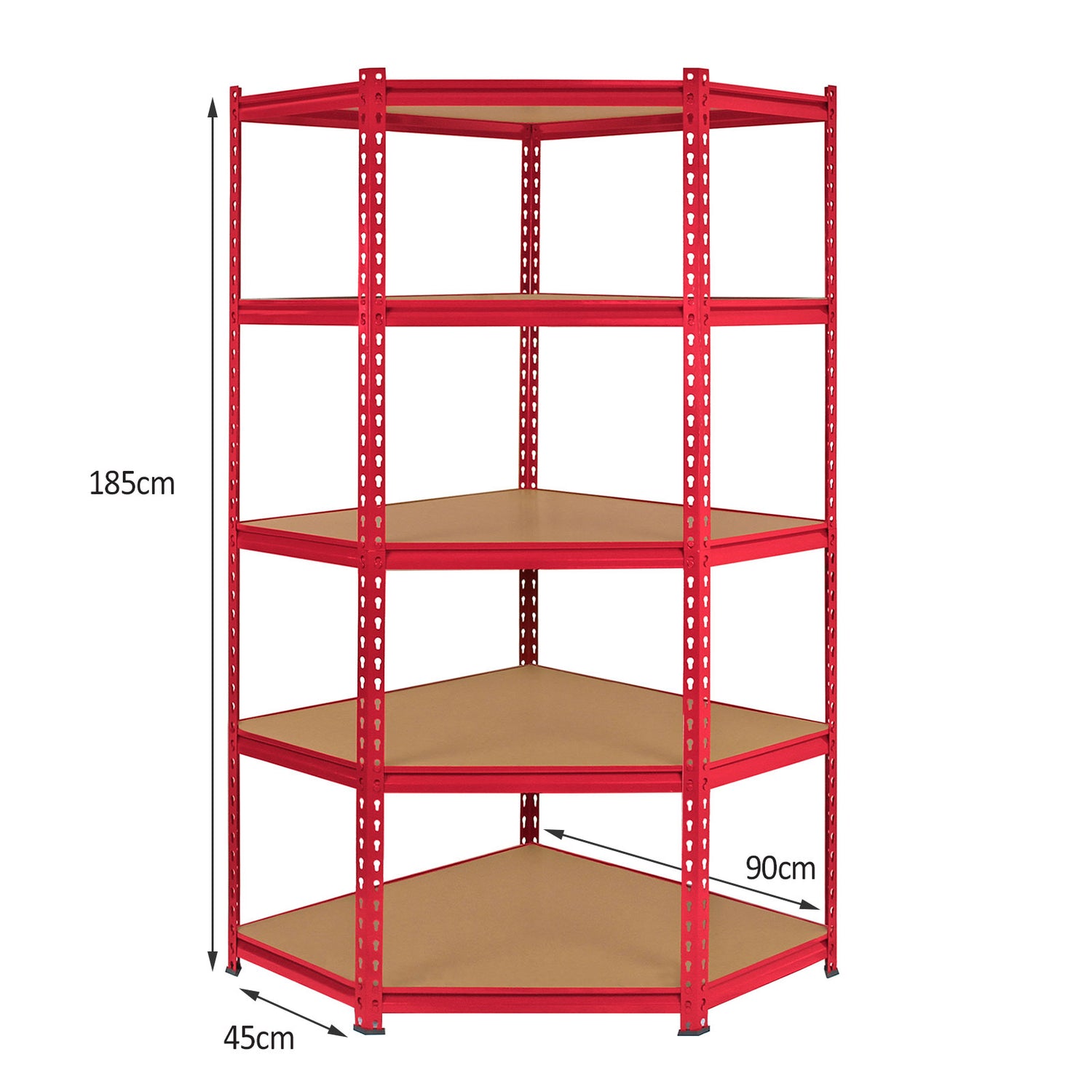 Monster Racking - Lot de 1 Rayonnage d'Angle Z-Rax en Acier Rouge & 2 Rayonnages Z-Rax 90cm x 45cm x 183cm
