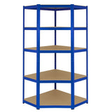 Monster Racking - Lot de 1 Rayonnage d'Angle T-Rax & 4 Rayonnages T-Rax en Acier Bleu