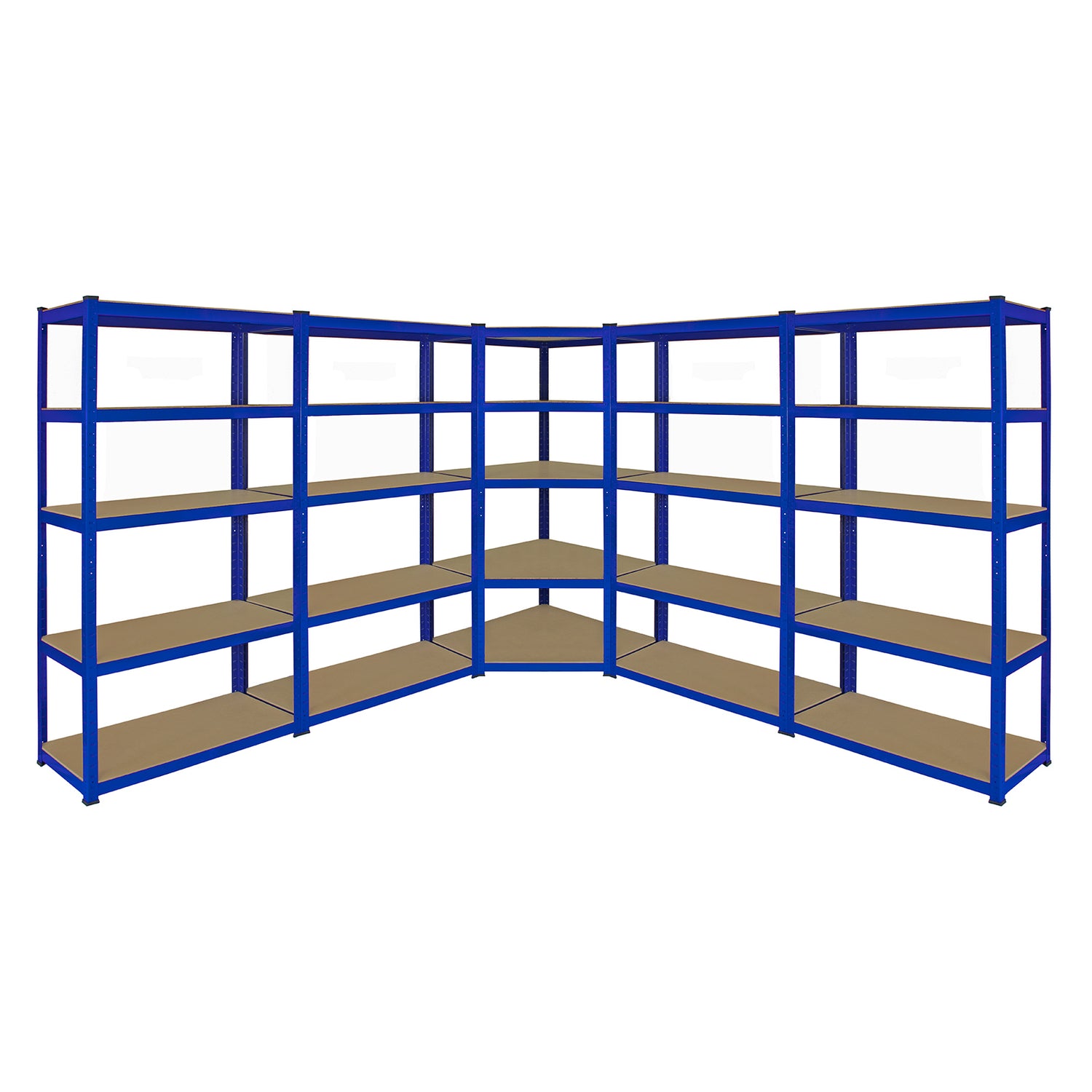 Monster Racking - Lot de 1 Rayonnage d'Angle T-Rax & 4 Rayonnages T-Rax en Acier Bleu