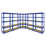 Monster Racking - Lot de 1 Rayonnage d'Angle T-Rax & 4 Rayonnages T-Rax en Acier Bleu