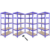 Monster Racking - Lot de 1 Rayonnage d'Angle T-Rax & 4 Rayonnages T-Rax en Acier Bleu