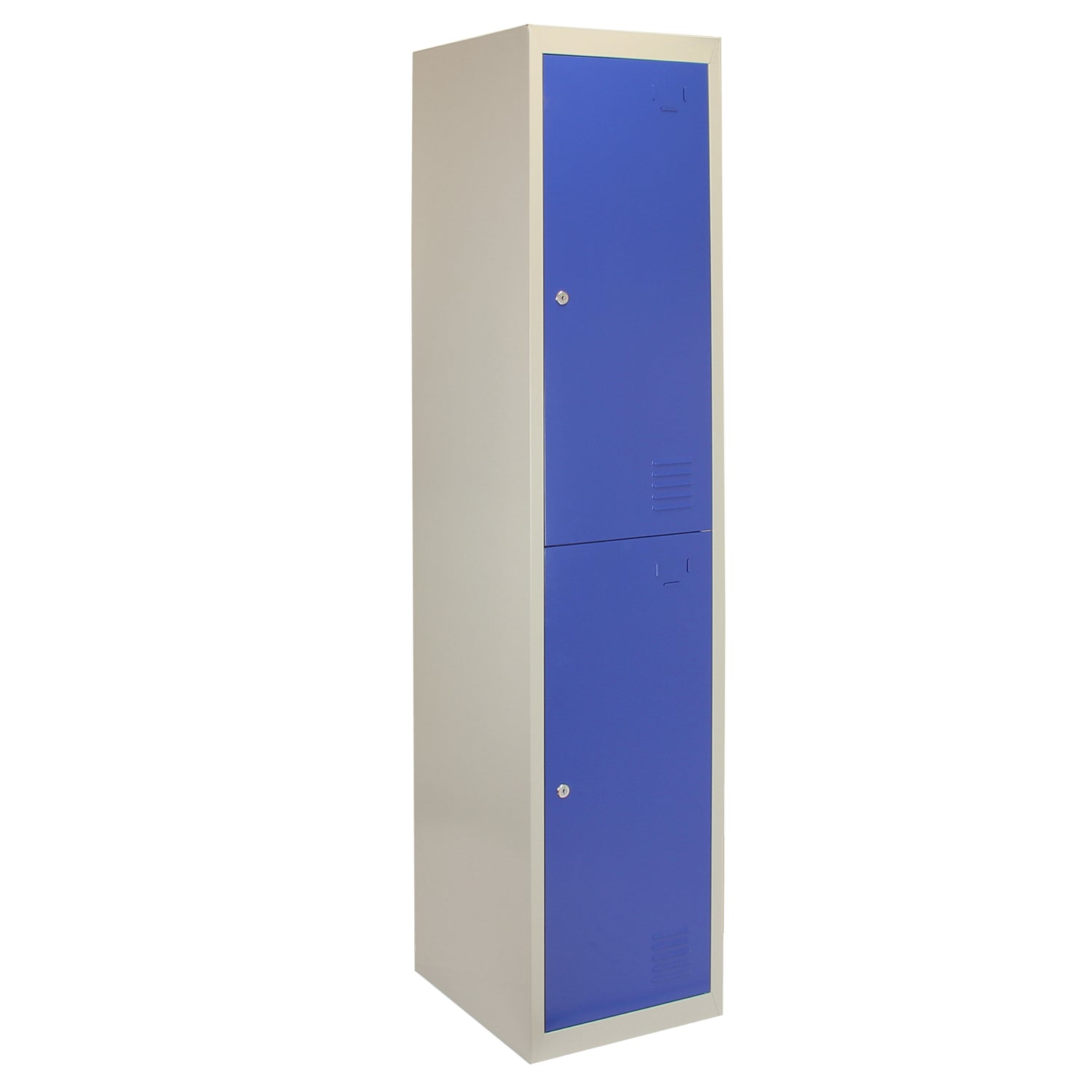 Casier de Rangement de 2 Portes en Acier Bleu