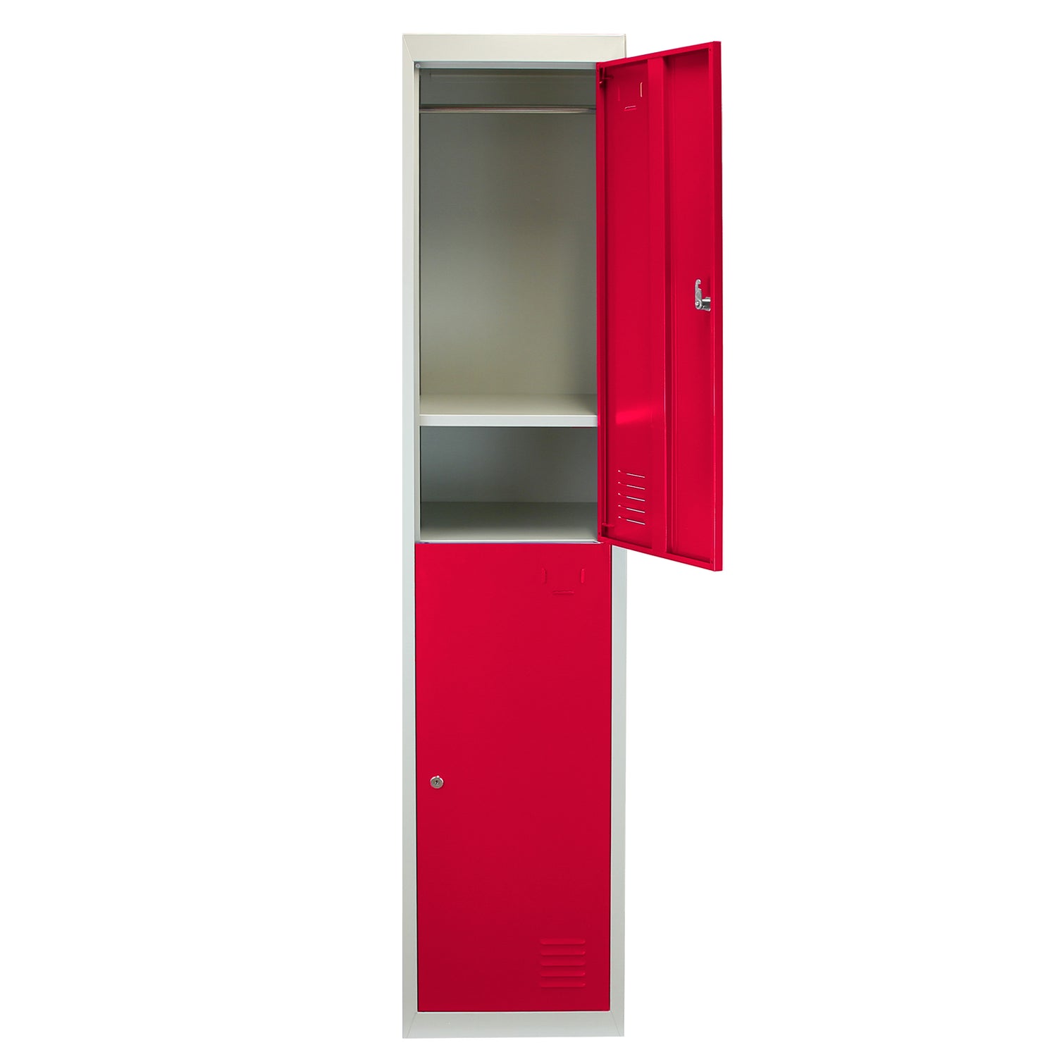 Casier de Rangement de 2 Portes en Acier Rouge