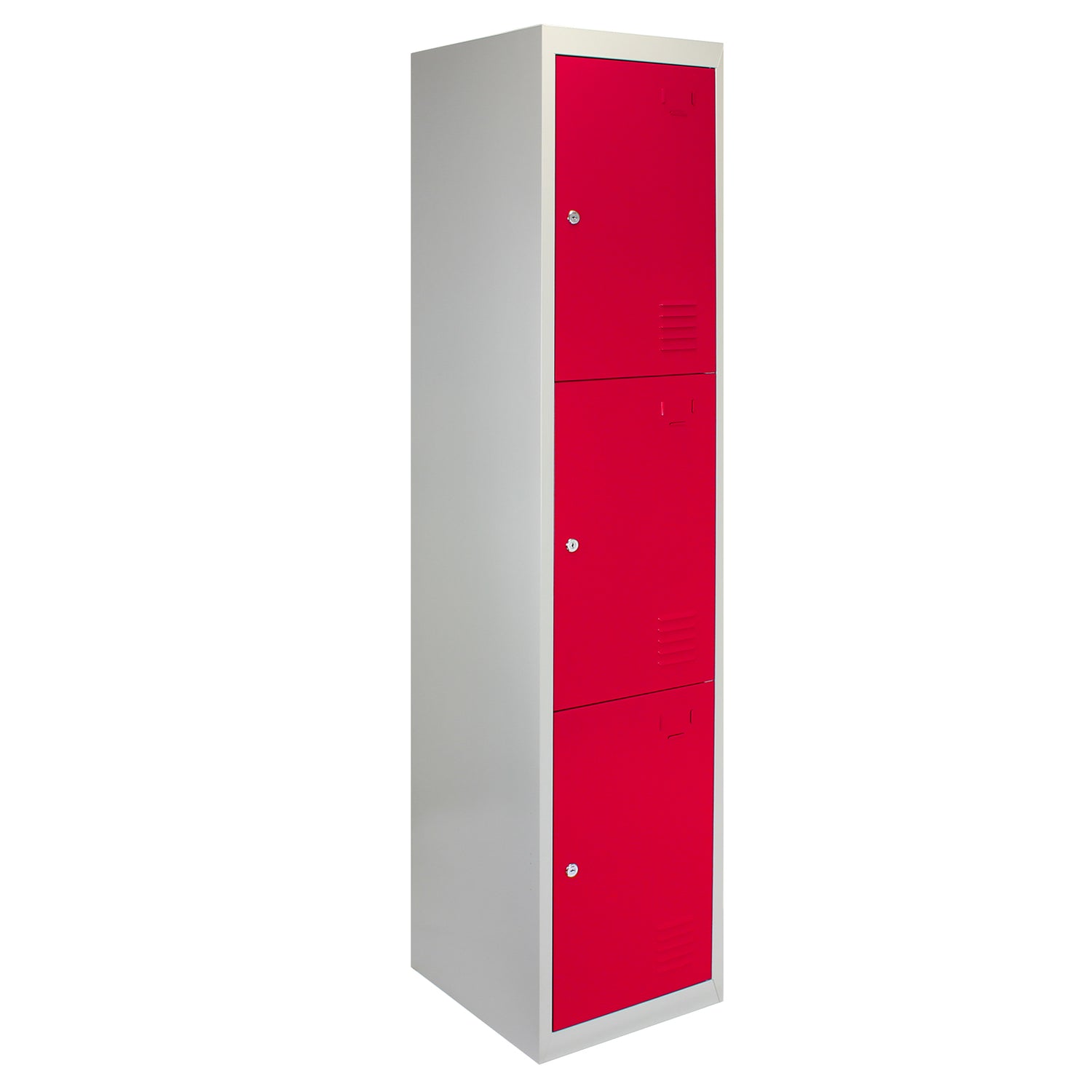 Casier de Rangement de 3 Portes en Acier Rouge