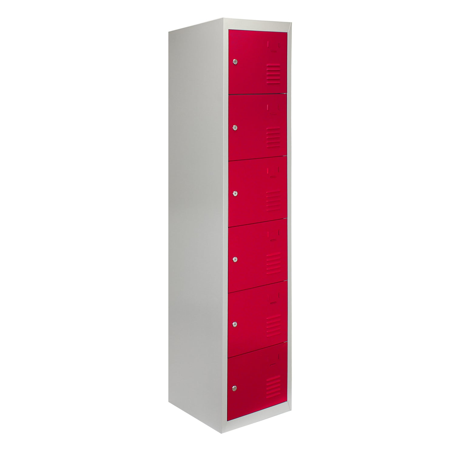 Lot de 3 Casiers de Rangement de 6 Portes en Acier Rouge
