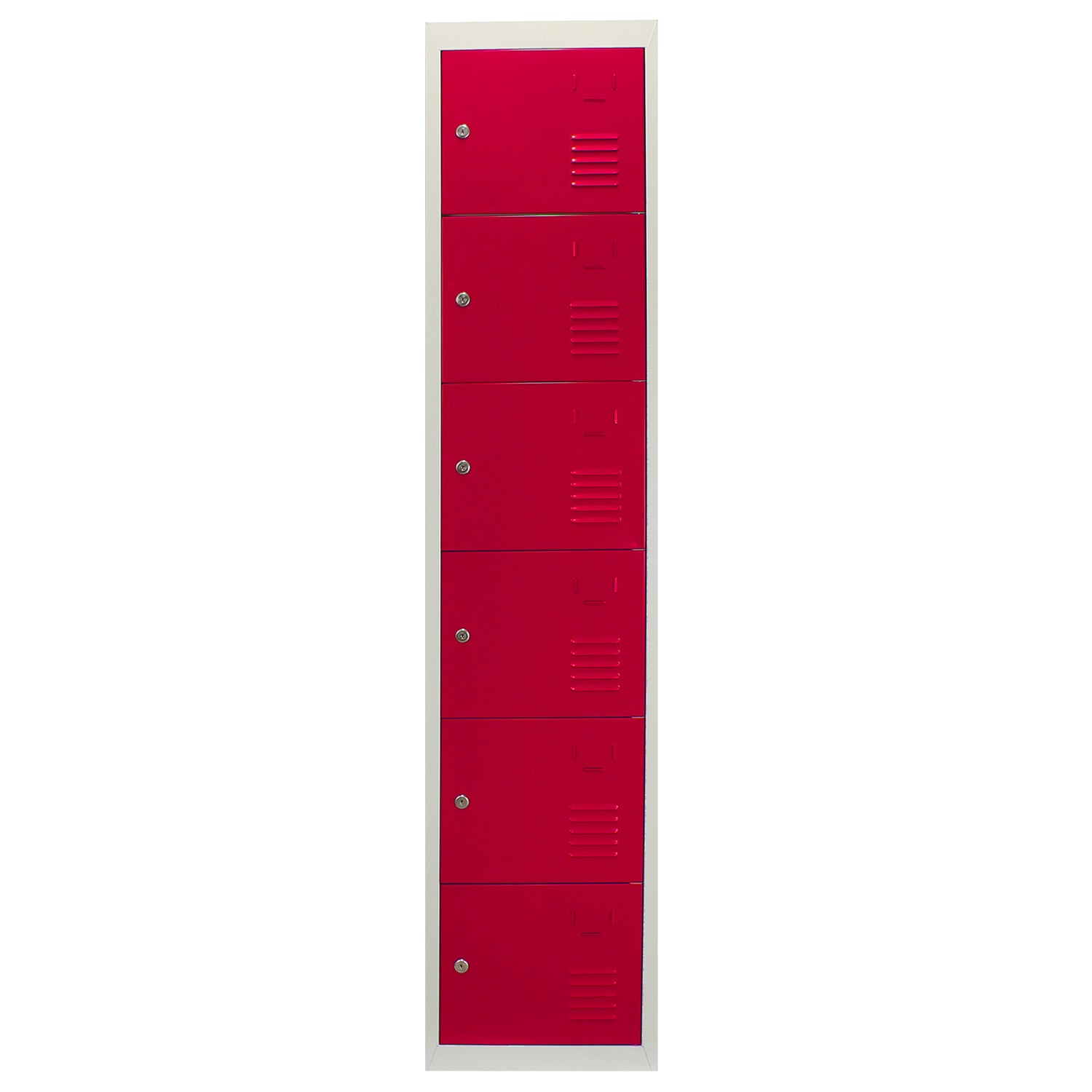 Casier de Rangement de 6 Portes en Acier Rouge