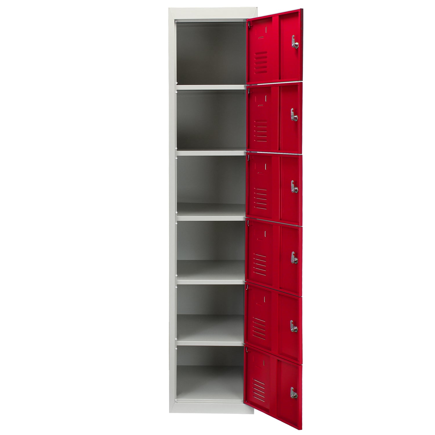 Lot de 3 Casiers de Rangement de 6 Portes en Acier Rouge