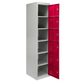 Casier de Rangement de 6 Portes en Acier Rouge
