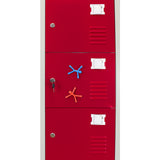 Casier de Rangement de 6 Portes en Acier Rouge