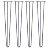 4 Pieds de Table en Epingle à Cheveux - 71cm - 3 Tiges - 12mm