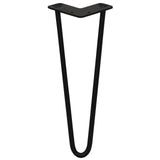 4 Pieds de Table en Épingle à Cheveux - 35,5cm - 2 Tiges - 12mm – Fini Noir