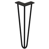 4 Pieds de Table en Épingle à Cheveux - 35,5cm - 3 Tiges - 10mm – Fini Noir