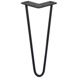 4 Pieds de Table en Épingle à Cheveux - 30,5cm - 2 Tiges - 10mm – Fini Noir