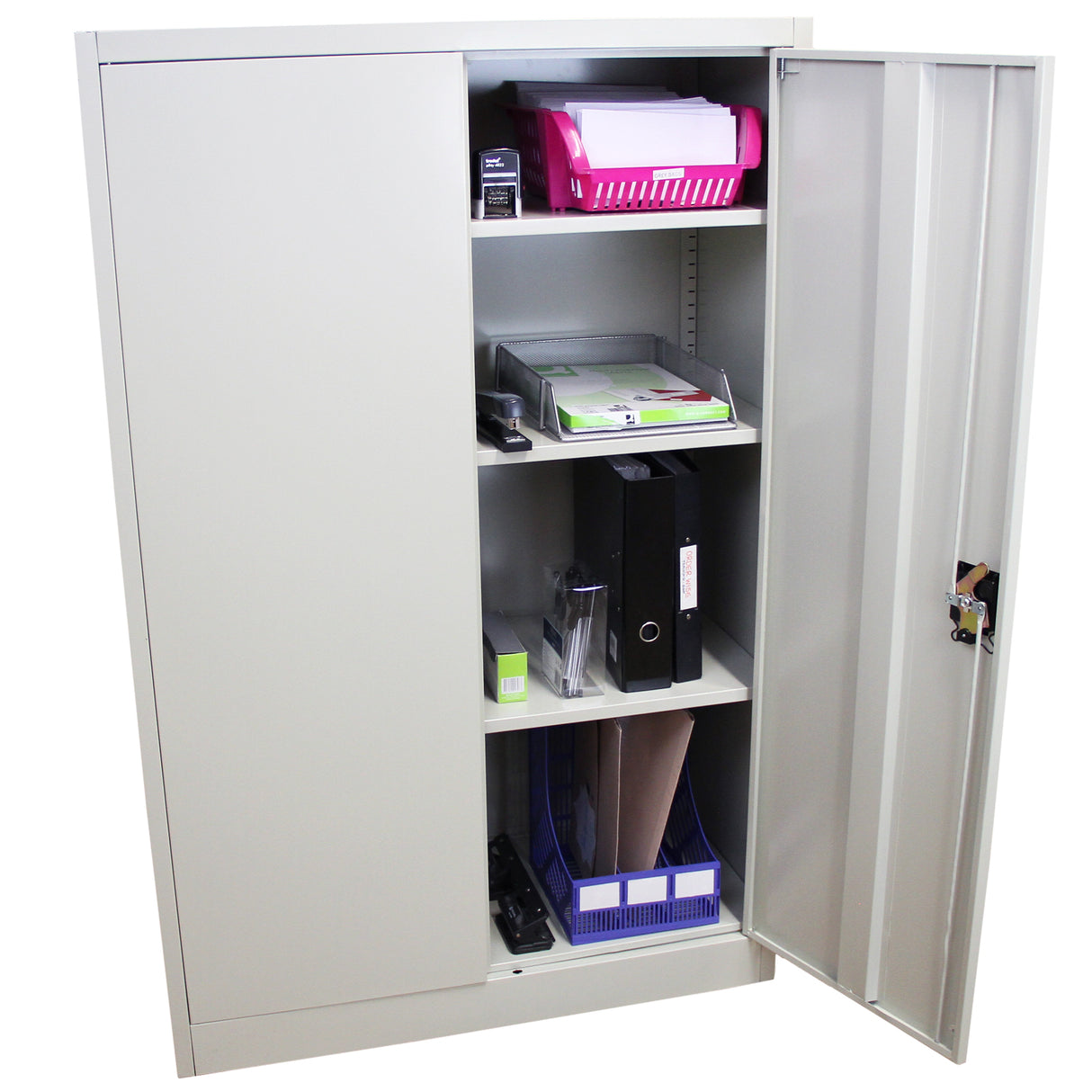 Armoire de Classement Métallique en Acier Gris Clair 140 cm
