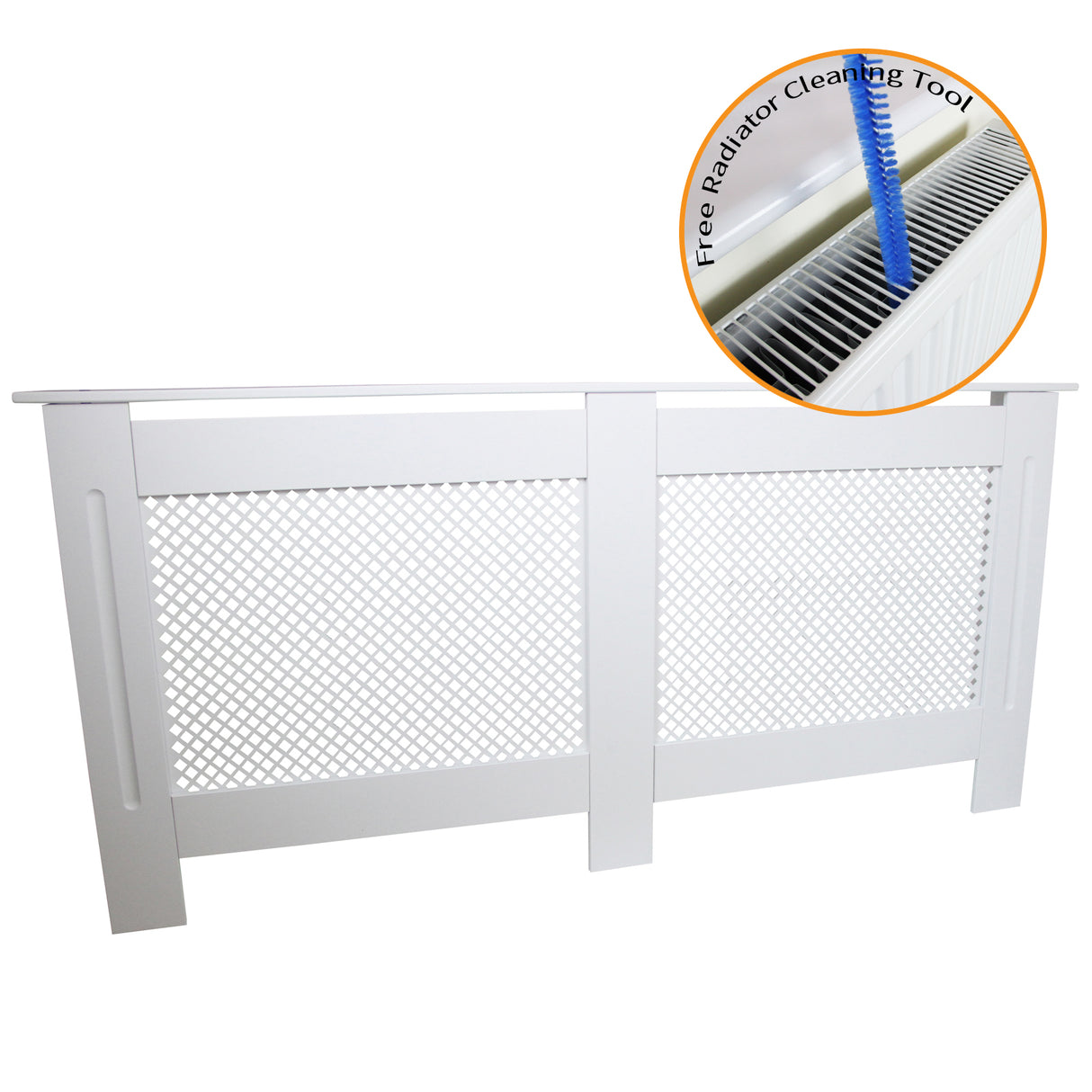 Cache Radiateur en MDF Blanc de 172cm de large