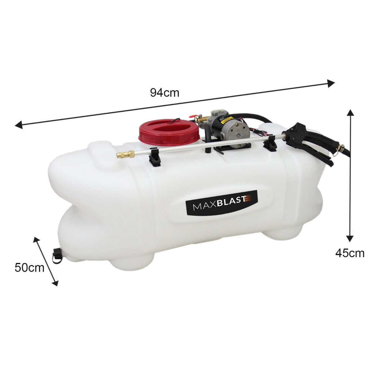 MAXBLAST Lot de Remorque à Pneus Tout-Terrains & Pulvérisateur de 100 L