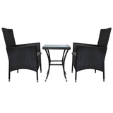 Jardí Set Bistro en Rotin Noir