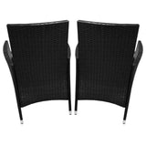 Jardí Set Bistro en Rotin Noir