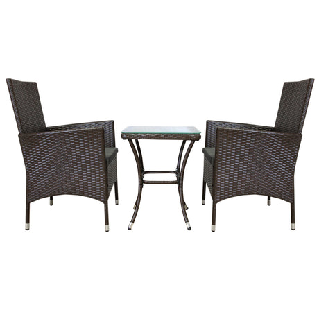 Jardí Set Bistro en Rotin Marron