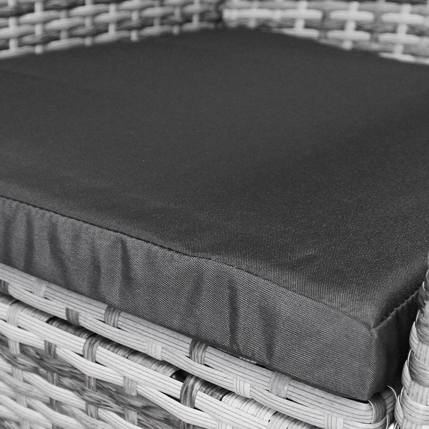 Jardí Set Bistro en Rotin Gris Clair