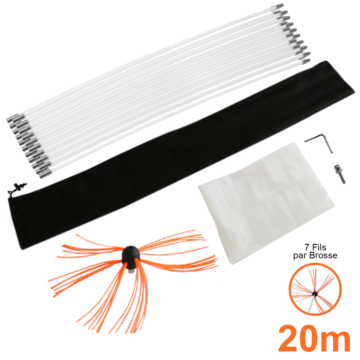 Kit de Ramonage 20 m pour Cheminée