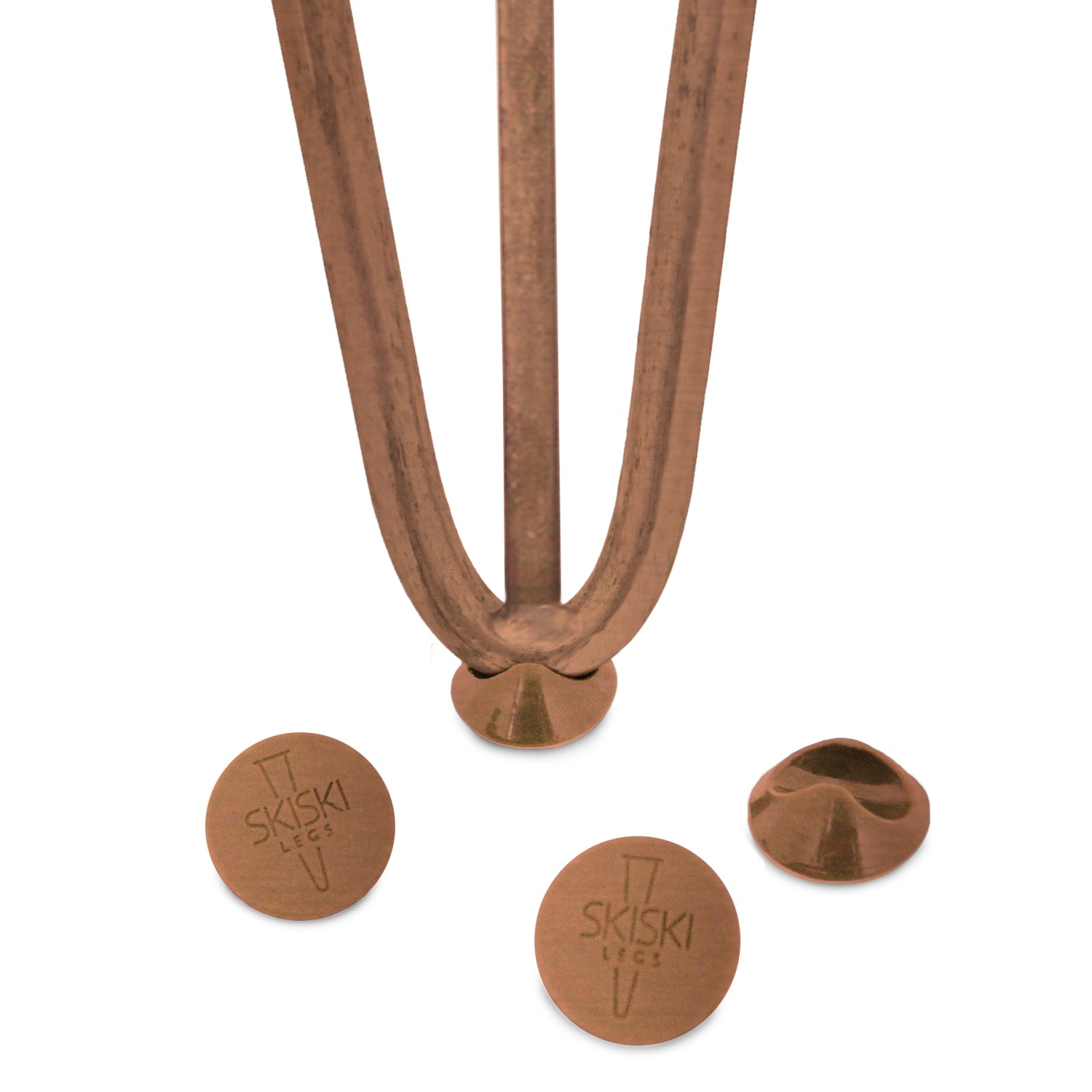 4 Pieds de Table en Epingle à Cheveux 71 cm à 3 Tiges de 12 mm - Cuivre