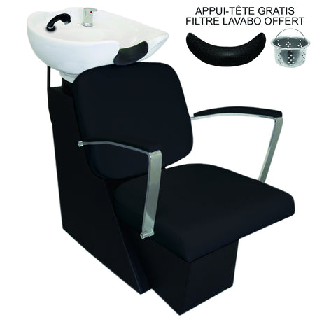 Fauteuil Salon de Coiffure avec Lavabo Noir