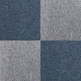 40 Dalles de 50cm x 50cm (10m²) Dalle de Moquette Couleur Bleu Tempête & Gris Platine