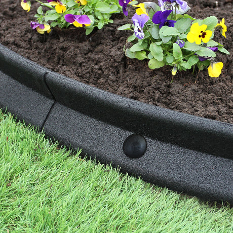 Bordures de Pelouse Flexible 1.2m Noir x 16