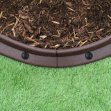 Bordures de Pelouse Flexibles 1.2m Marron x 16