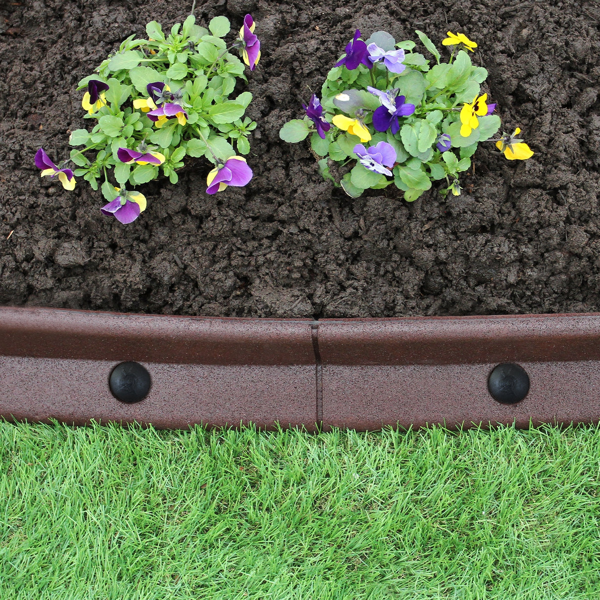 Bordures de Pelouse Flexibles 1.2m Marron x 40