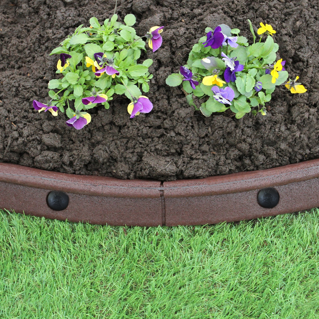 Bordures de Pelouse Flexibles 1.2m Marron x 16