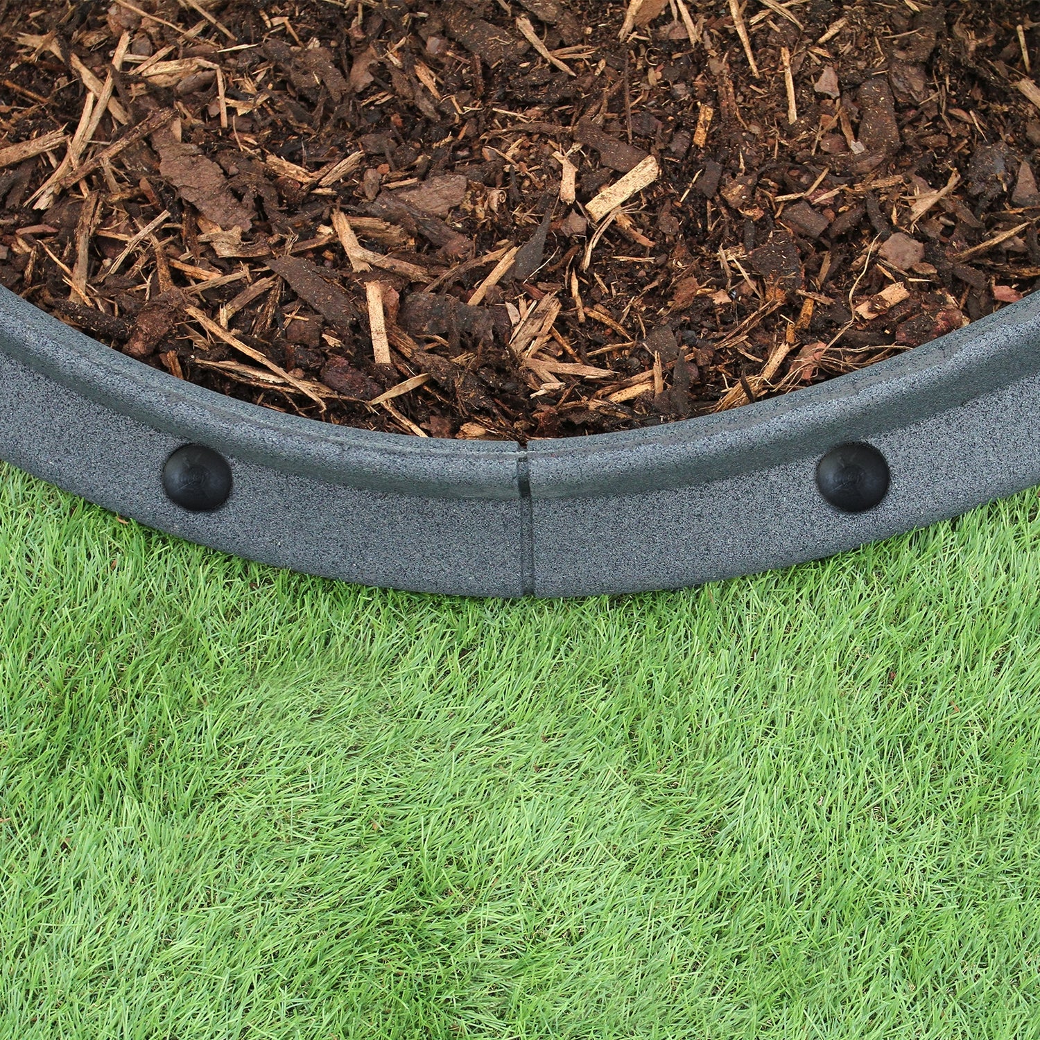 Bordures de pelouse flexibles grises de 1,2 m, en plastique texturé, s'adaptant parfaitement aux contours du jardin et du gazon