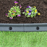 Bordures de Pelouse Flexibles 1.2m Gris x 12