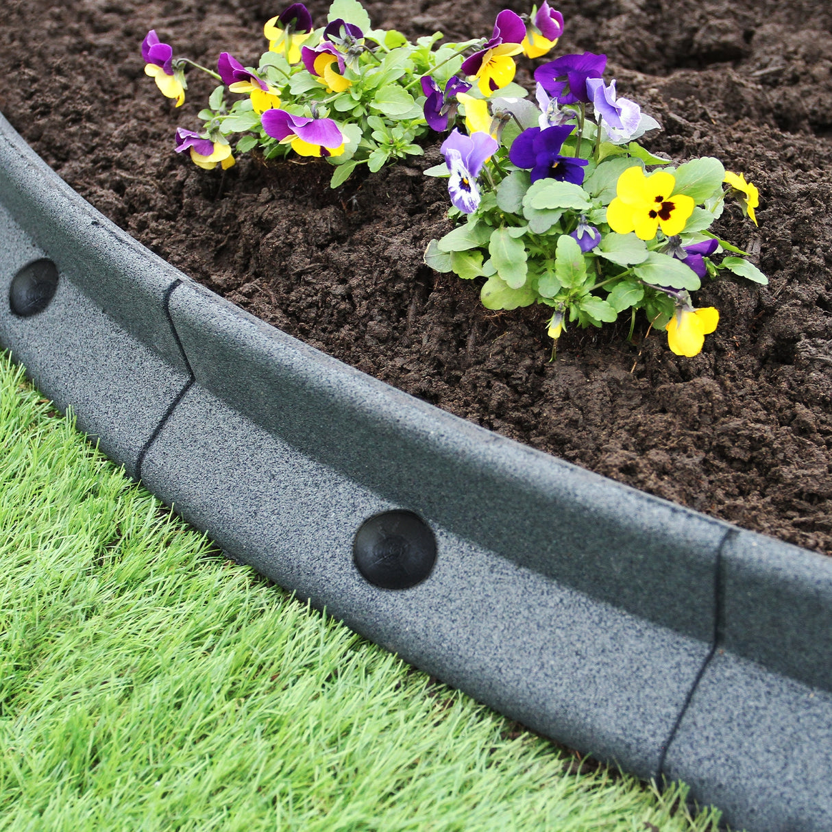 Bordures de Pelouse Flexibles 1.2m Gris x 12