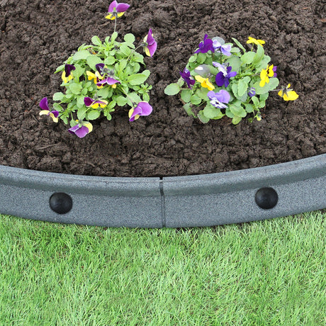 Bordures de Pelouse Flexibles 1.2m Gris x 8