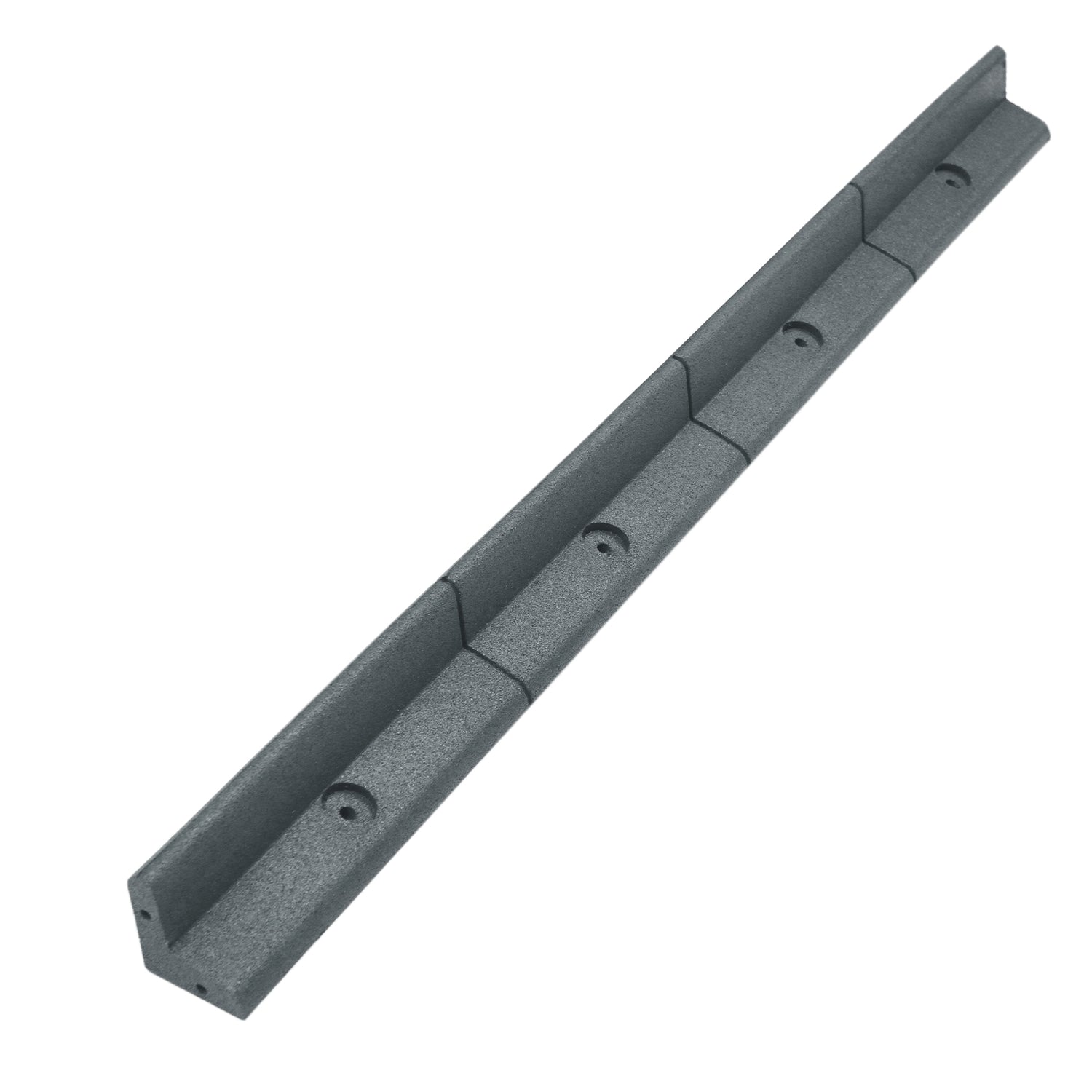 Bordure de pelouse flexible de 1,2 m en gris, en matériau durable, avec une texture lisse et des rainures pour un ancrage facile