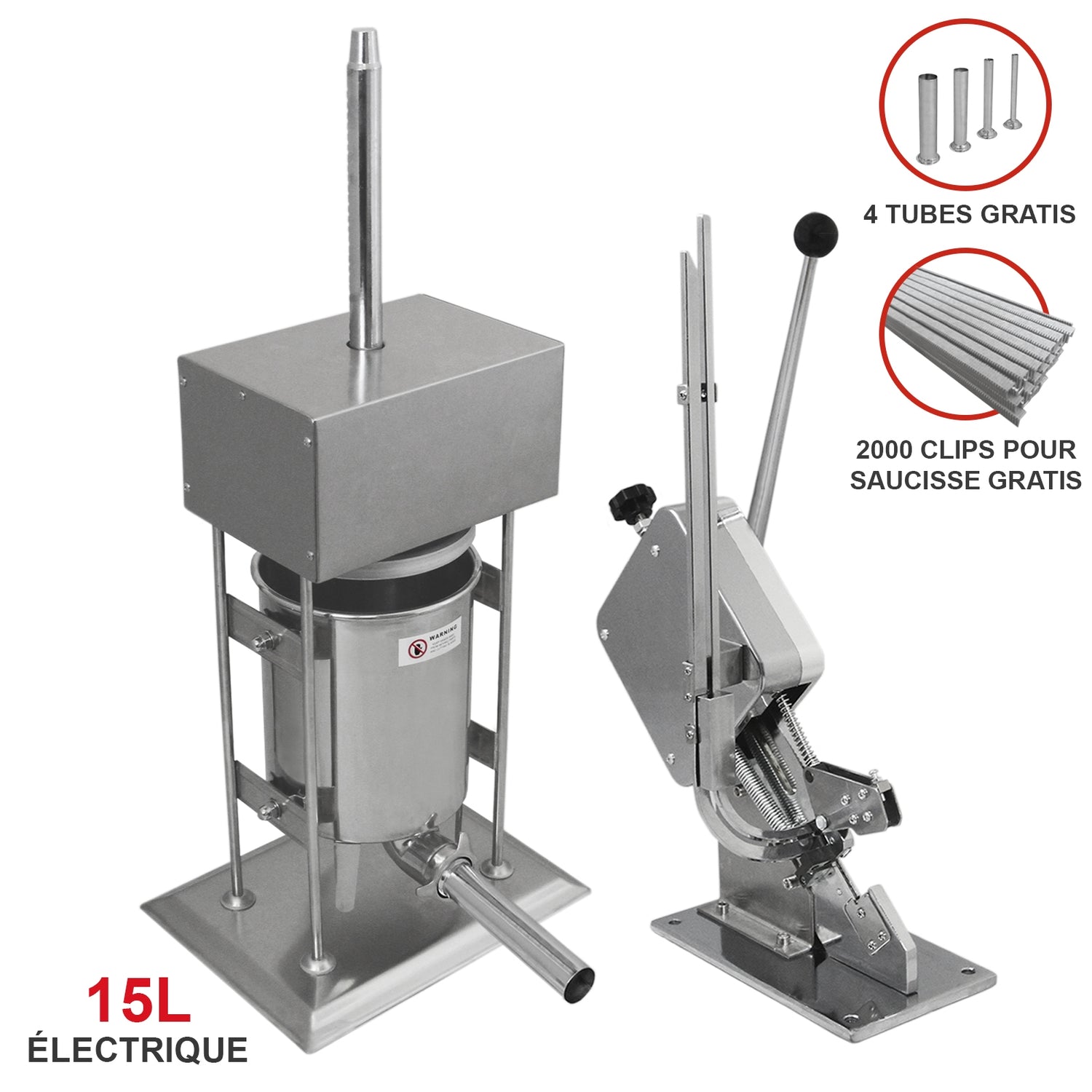 KuKoo - Poussoir à Saucisses Électrique 15L & Machine à Clipper