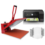 PixMax Lot de Presse à Chaud 38 cm, 10 Masques Vierges & Imprimante