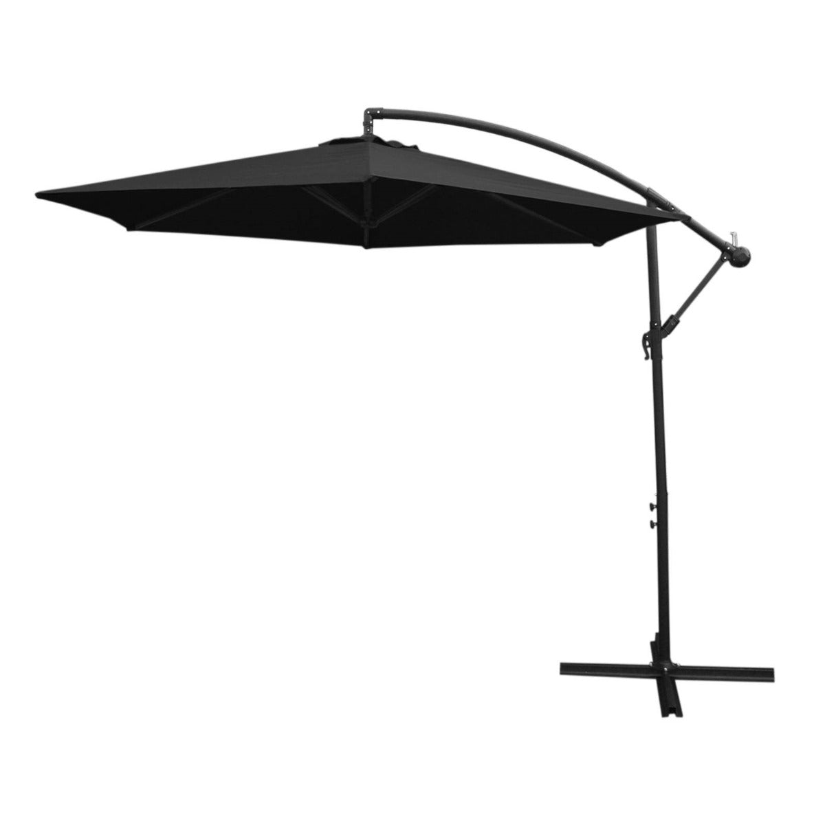 Parasol Cantilever Noir & Base Carrée 3m x 3m x 2.5m