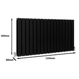 Radiateur Plat Noir Mat 60 cm x 119 cm