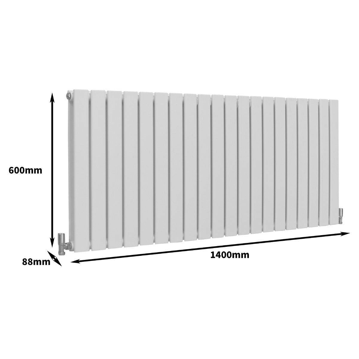 Radiateur Plat Blanc Brillant 60 cm x 140 cm