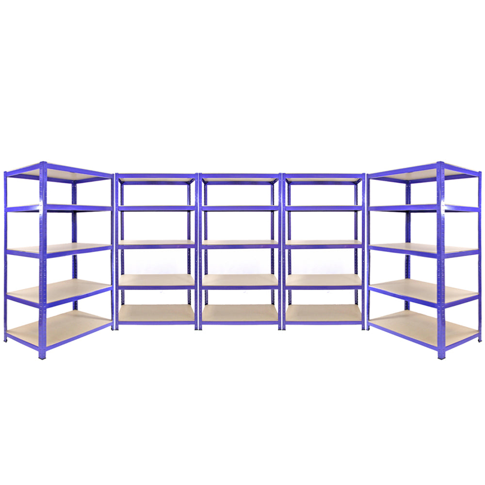 Monster Racking - Lot de 3 Rayonnages Q-Rax en Acier Bleu 90cm & 2 Rayonnages Q-Rax 120cm